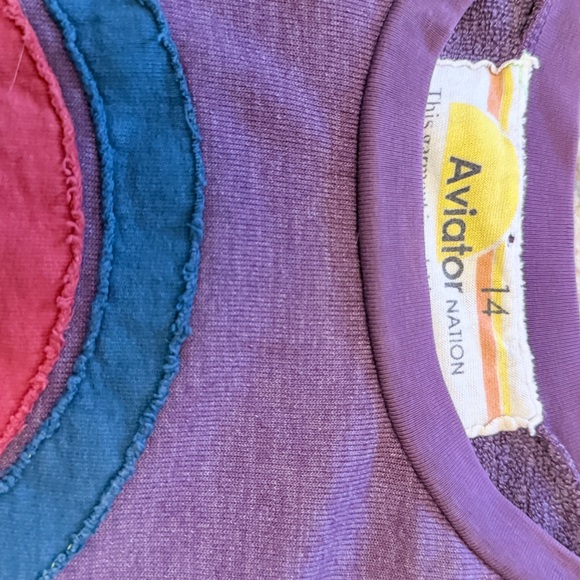 Aviator Nation Purple Sweatshirt with Rainbow Applique - Picture 3 of 5